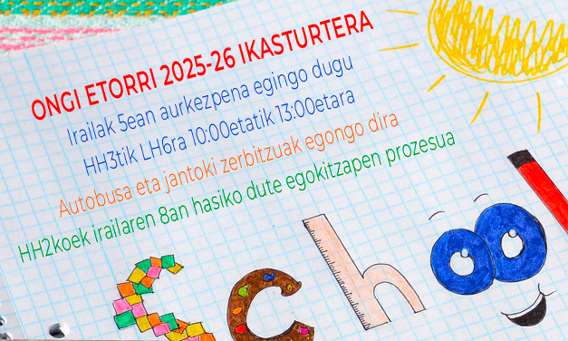 Ongi etorri 2025-26 ikasturtera