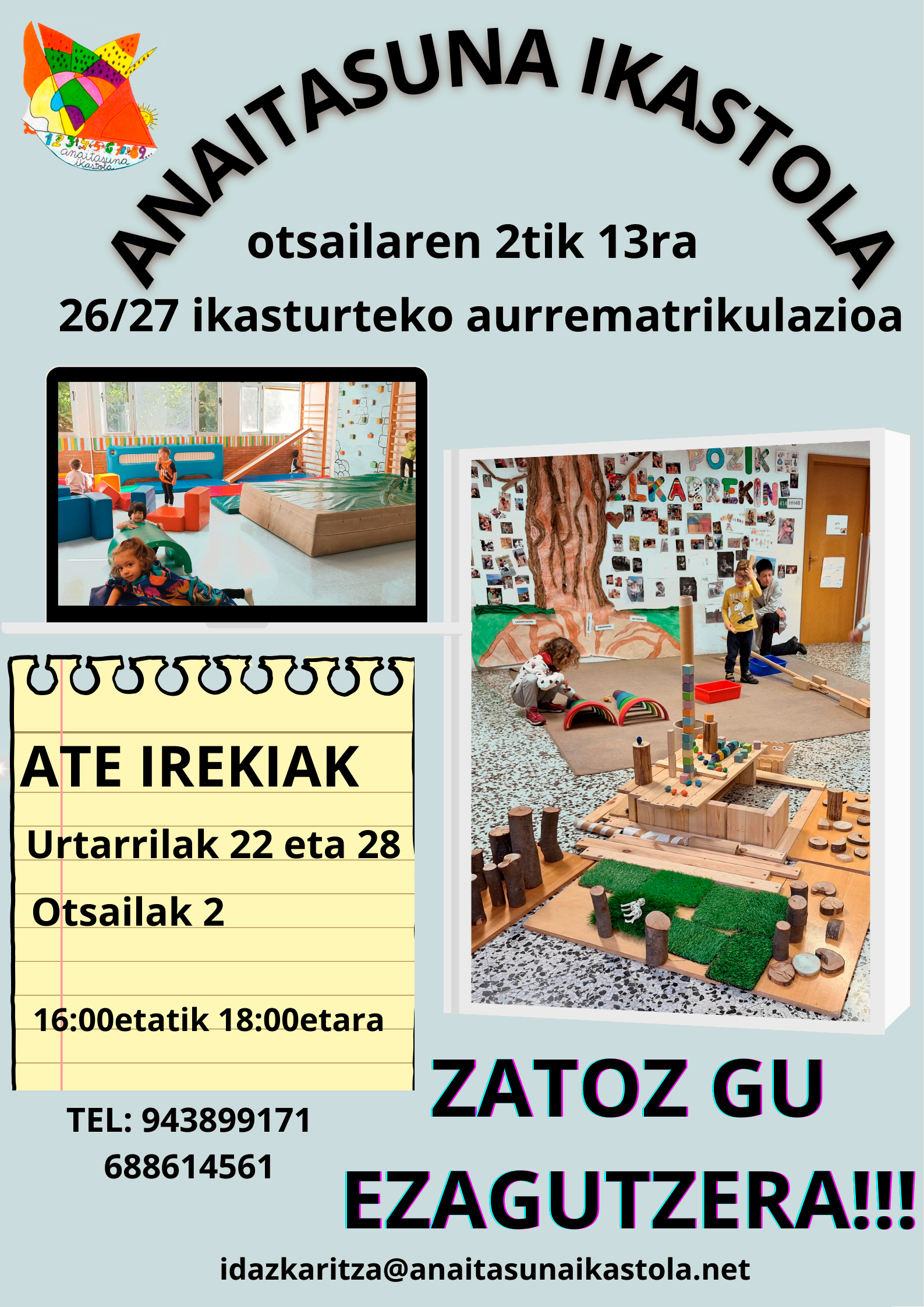 Aurrematrikula Anaitasuna Ikastola 2026-2027